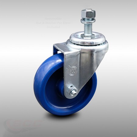 Service Caster 4 Inch SS Solid Polyurethane Wheel Swivel 1/2 Inch Threaded Stem Caster SCC SCC-SSTS20S414-SPUS-121315